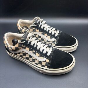 Vans Old Skool Checkerboard trainers, black and white, Men’s 6.5, Women’s 8